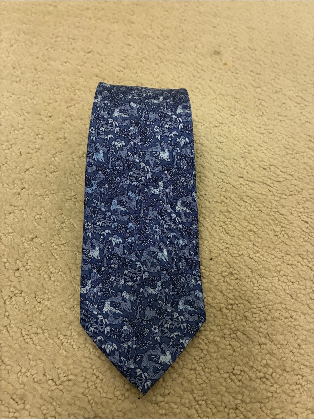 BANANA REPUBLIC Blue Floral Silk Stain Resistant Slim Necktie 3.25 Inch 👵MT